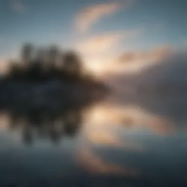 Calm water reflecting a peaceful sky