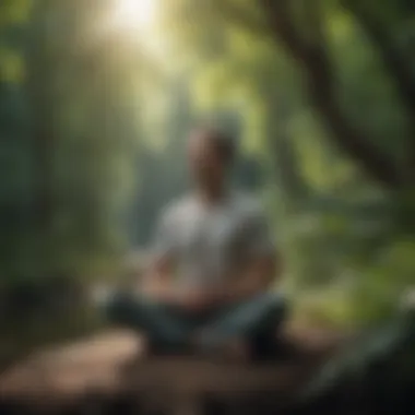 Close-up of a person meditating in nature