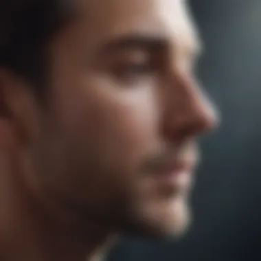 The Essence of Focus A close-up of a focused individual engaging in deep thought