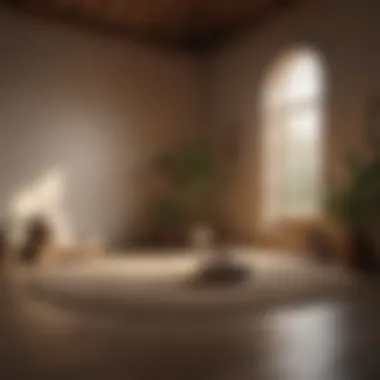Meditation Space to Foster Mindfulness A peaceful meditation space with soft lighting