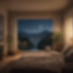 Calm nighttime scene with soft lighting