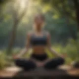 A serene yoga practice in nature, highlighting the physical postures.