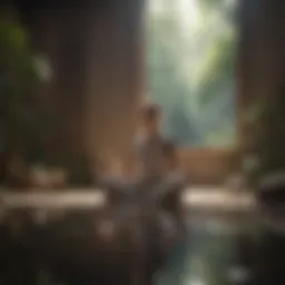 A serene meditation space with calming elements
