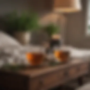 A soothing herbal tea setup on a bedside table