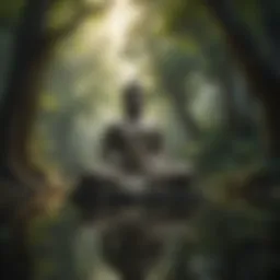 Serene Buddha surrounded by nature symbolizing tranquility