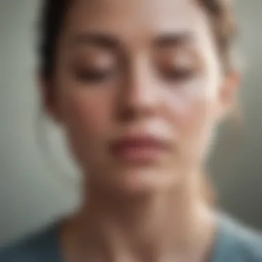 Embodying stillness for mental clarity Close-up of meditative posture and focused breath