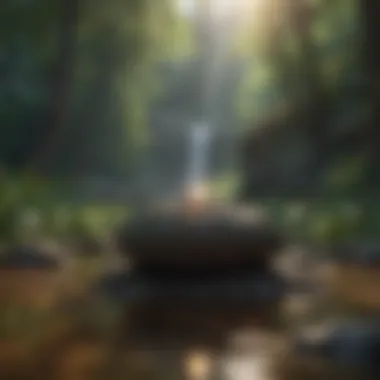 A serene environment fostering mindfulness Tranquil landscape promoting inner peace