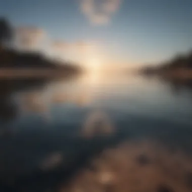 Calm Waters Reflecting Serenity Calm water surface reflecting the sky