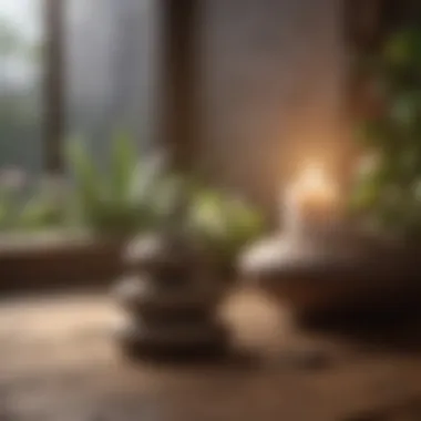 Cultivating Inner Peace Meditation setup with soothing elements