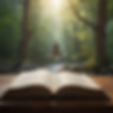 Insights on Mindfulness and Well-Being An open book with highlighted passages on mindfulness