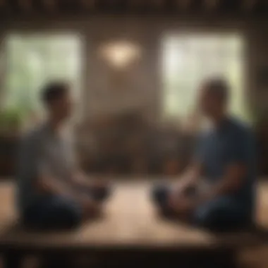 A pair of individuals discussing their interests at a local workshop