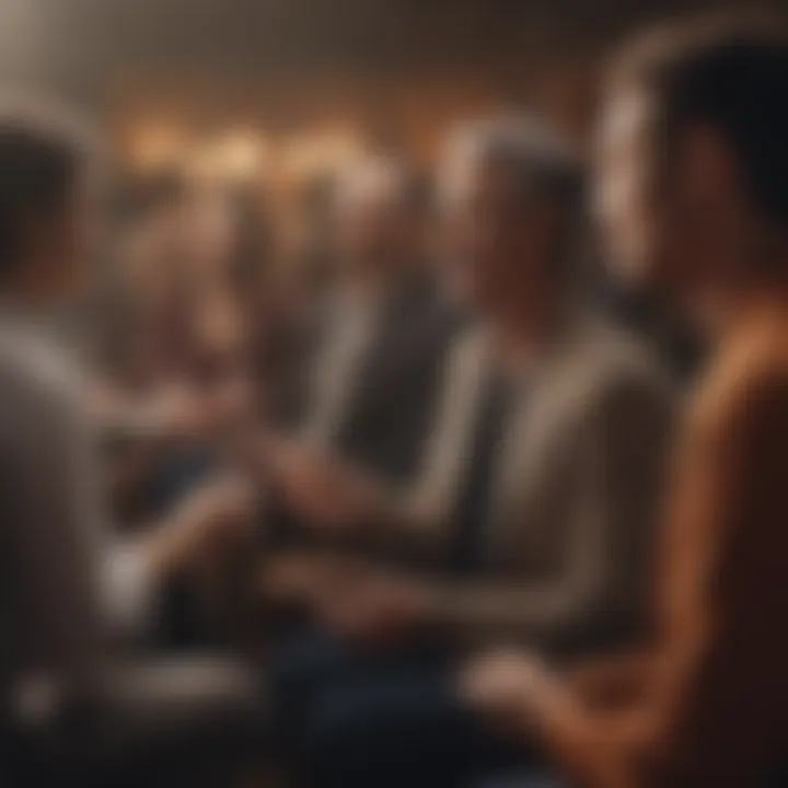 A group engaged in lively conversation at a networking event