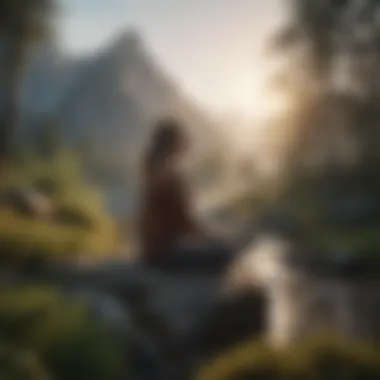 Embracing Mindfulness in Nature A serene landscape promoting mindfulness