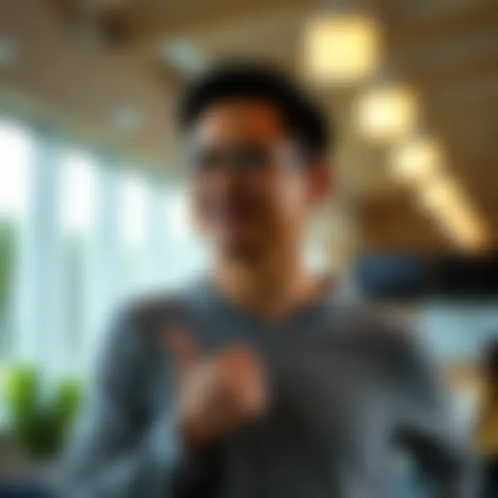 Individual engaging in physical activity during lunch break