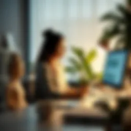 A serene workspace promoting relaxation