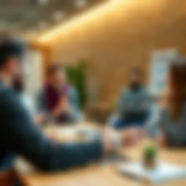 Team discussion on stress management techniques