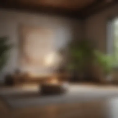 Calming Artwork and Textures Meditation space adorned with calming artwork and textures.