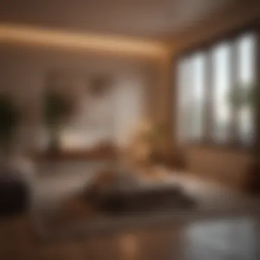 Cozy Room with Ambient Lighting Cozy room illuminated by gentle ambient lighting.
