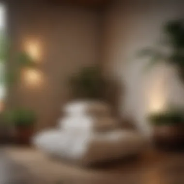 A Peaceful Meditation Corner Serene meditation corner with soft cushions and plants.