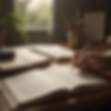 Journey Within: The Art of Self-Discovery A journal opened with a pen, representing self-reflection and habit tracking