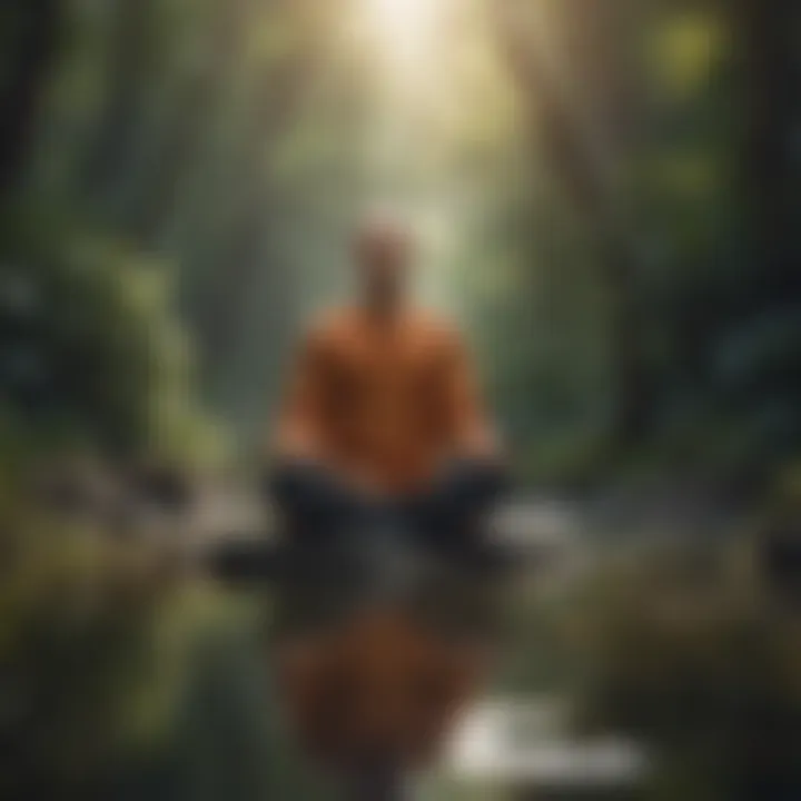 Focused individual engaging in meditation