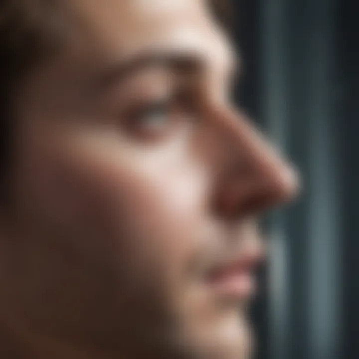 A close-up of a reflective surface indicating self-awareness and introspection