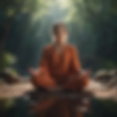 A person meditating in a peaceful environment, embodying mindfulness