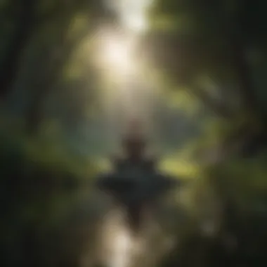 Finding Tranquility Through Meditation Illustration of a peaceful meditation scene