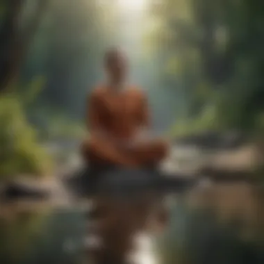 The Role of Mindfulness in Overcoming Habits A serene landscape illustrating mindfulness practices