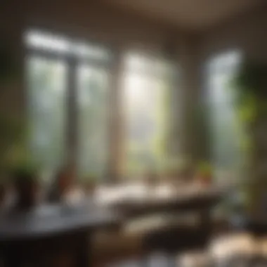 Creating a Peaceful Work Environment Tranquil workspace with plants and natural light