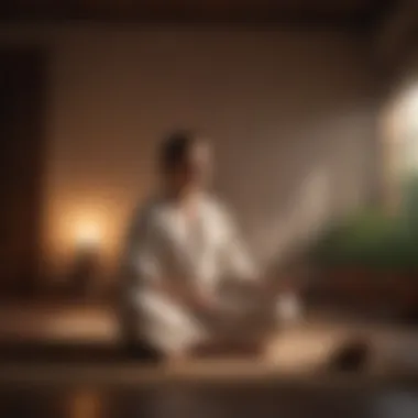 Meditation as a Tool for Evening Relaxation A person meditating peacefully in a quiet space