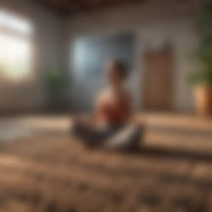 Calm individual practicing mindfulness in the morning