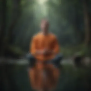 Visualization of calming thoughts and reflections