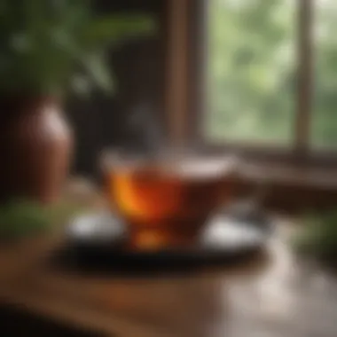 Warm herbal tea in a cozy setting