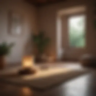 Tranquil Meditation Corner Meditation space with soft lighting