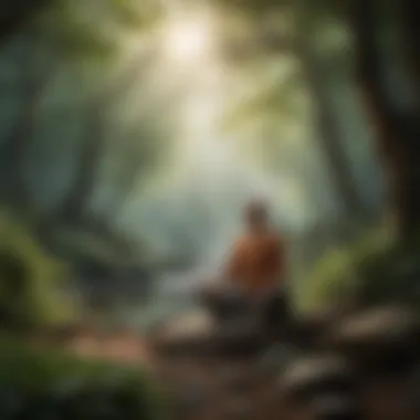 A person meditating in a natural setting embodying mindfulness