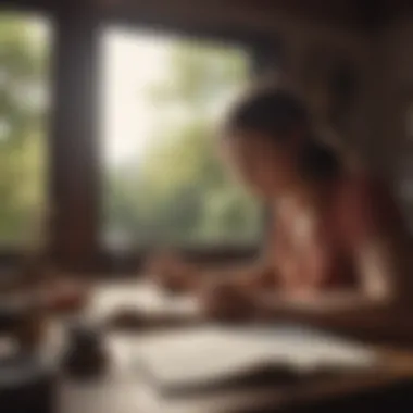 Journaling for Self-Reflection A person journaling their thoughts and goals.