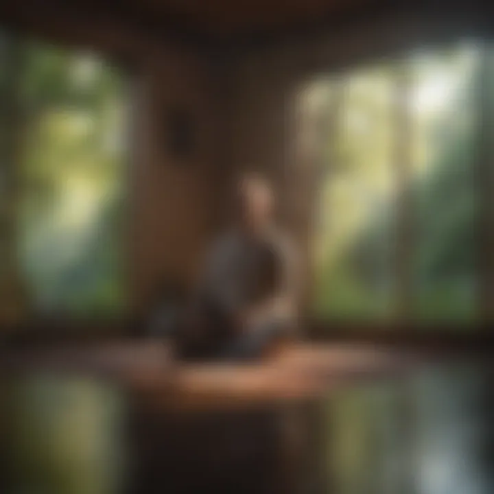 A person meditating in a tranquil setting