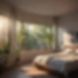 Serene bedroom scene with morning light