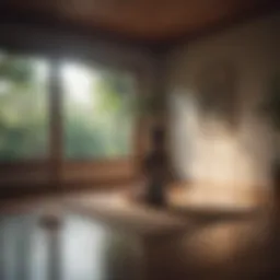 Tranquil meditation space with natural light