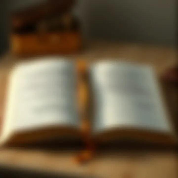 An open book with inspiring quotes visible, symbolizing knowledge and reflection