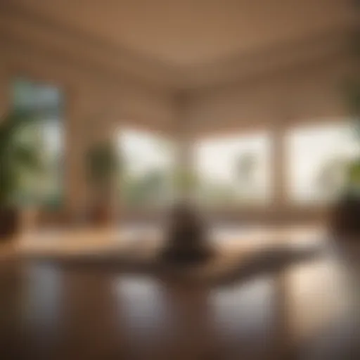 Calm scene depicting a serene meditation space with soft lighting