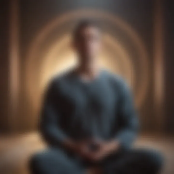 A person engaged in meditation with a calm expression