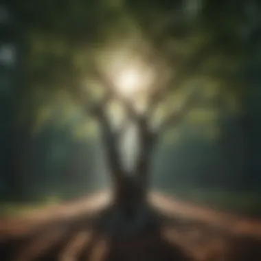 Intertwined Connections A tranquil scene of two intertwined trees symbolizing deep connections