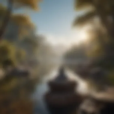 Serenity in Mindfulness A serene landscape symbolizing mental tranquility