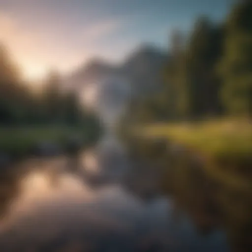 A serene landscape depicting self-reflection