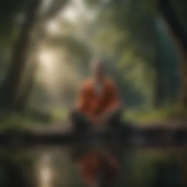 A person practicing meditation in a peaceful setting