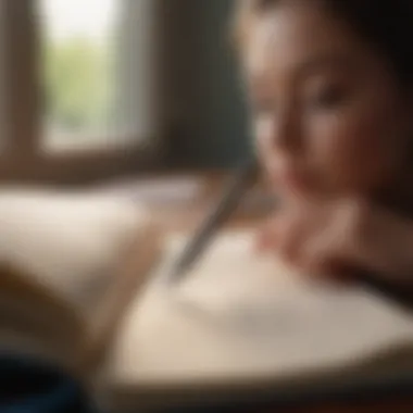 Journaling exercise focused on self-compassion and growth