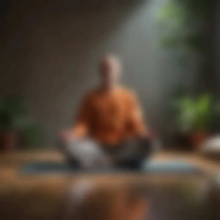 Artistic depiction of guided meditation techniques facilitated by digital tools