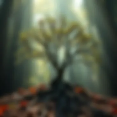 Rooted in Resilience Visual metaphor for emotional resilience depicted as a sturdy tree